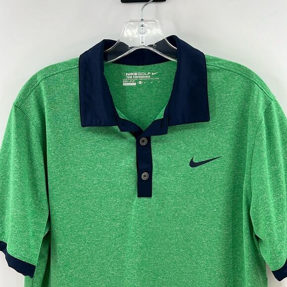Nike Golf Men's Performance Short Sleeve Polo - Green/Navy - Medium - Picture 1 of 4